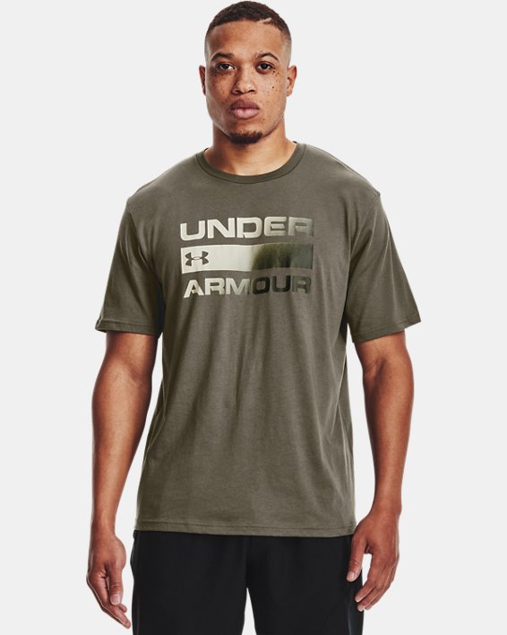 Men's UA Team Issue Wordmark Short Sleeve, Green, pdpMainDesktop image number 0